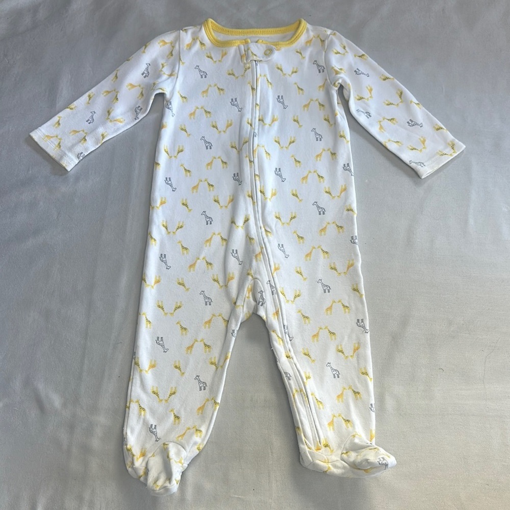 Simple Joys - Yellow and Gray Onesie sleeper with giraffe design